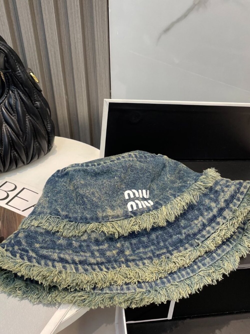 Miu Miu Washed Soft Denim Bucket Hat (Unisex) - Picture 2 of 8